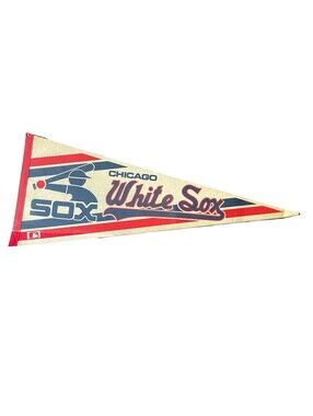 Vintage 90s MLB Chicago White Sox Pennant Flag New Wrapped Authentic Sports